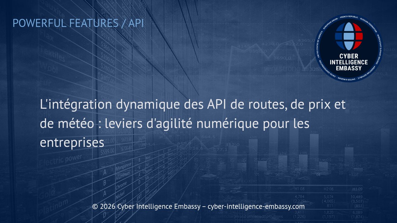 L'intégration dynamique des API de routes, de prix et de météo : leviers d'agilité numérique pour les entreprises