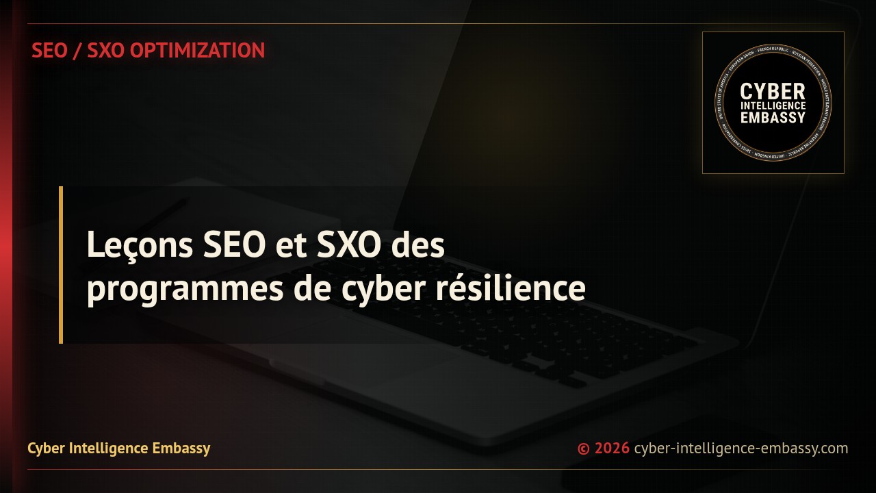 Leçons SEO et SXO des programmes de cyber résilience