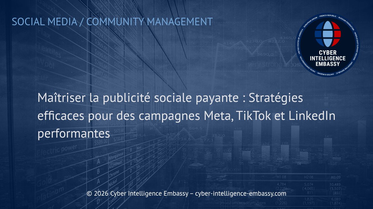 Maîtriser la publicité sociale payante : Stratégies efficaces pour des campagnes Meta, TikTok et LinkedIn performantes