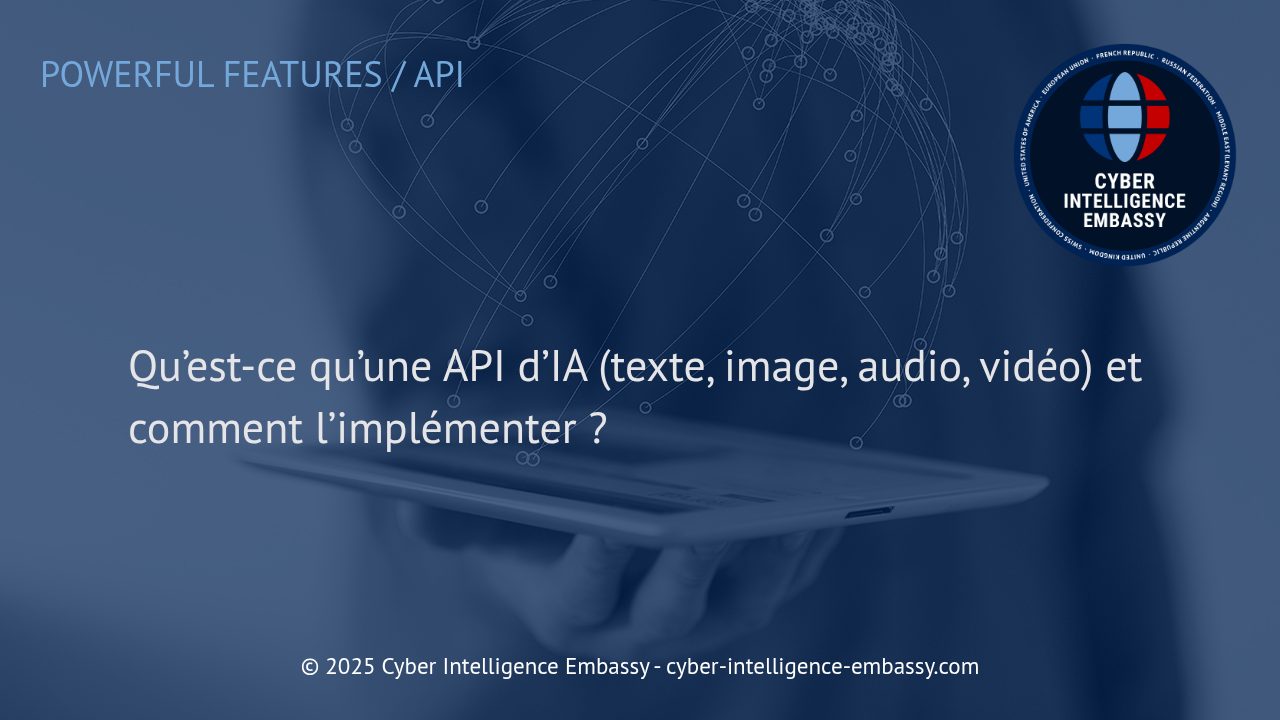 API d'Intelligence Artificielle : Comprendre, Choisir et Implémenter des Interfaces pour Texte, Image, Audio et Vidéo