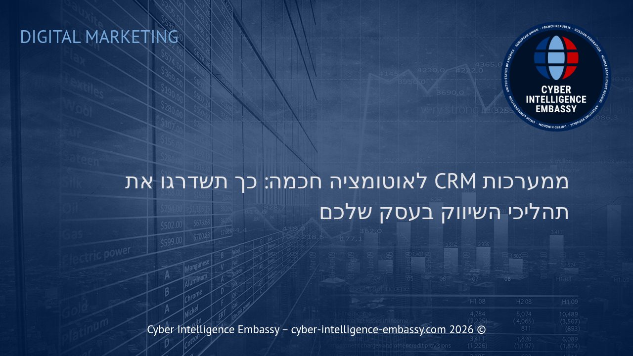 ממערכות CRM לאוטומציה חכמה: כך תשדרגו את תהליכי השיווק בעסק שלכם