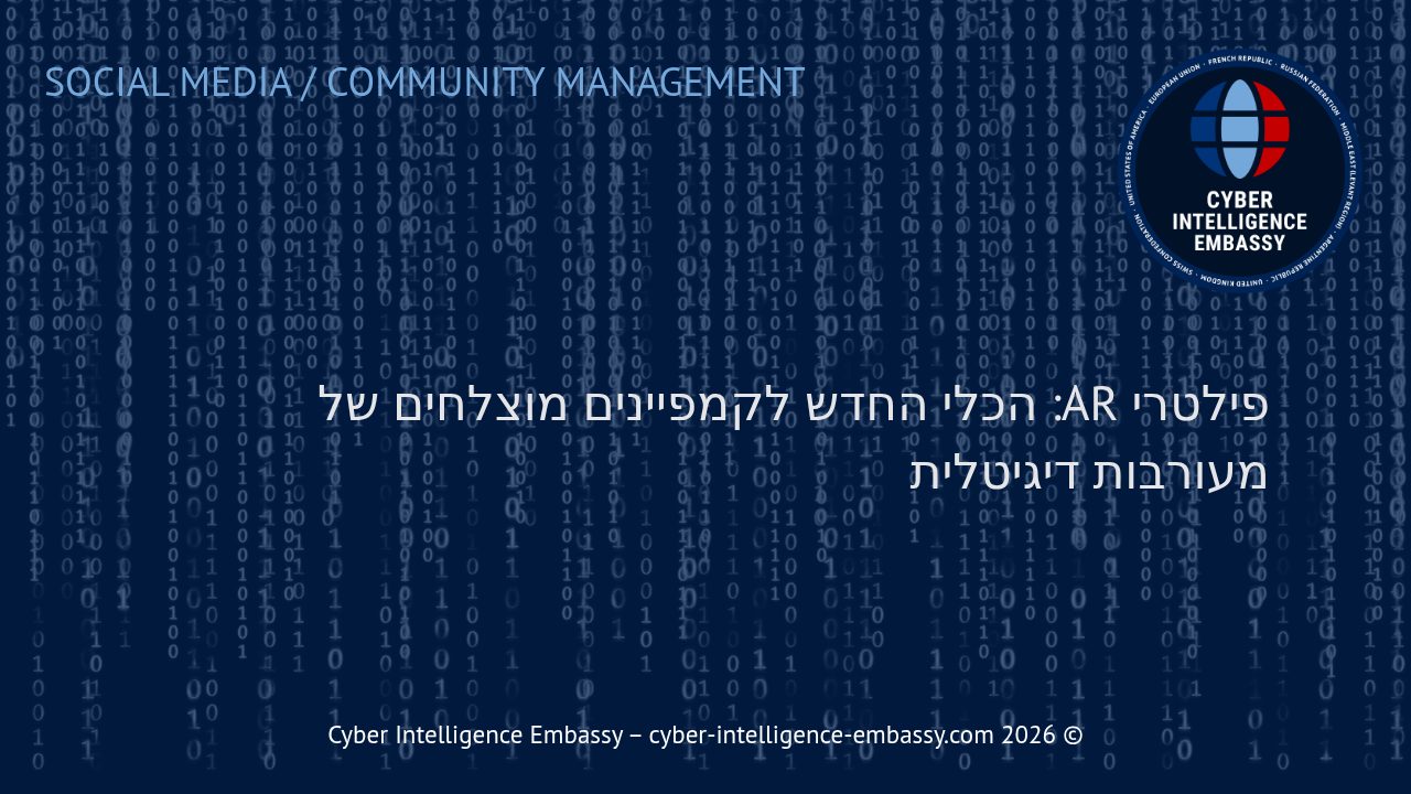 פילטרי AR: הכלי החדש לקמפיינים מוצלחים של מעורבות דיגיטלית