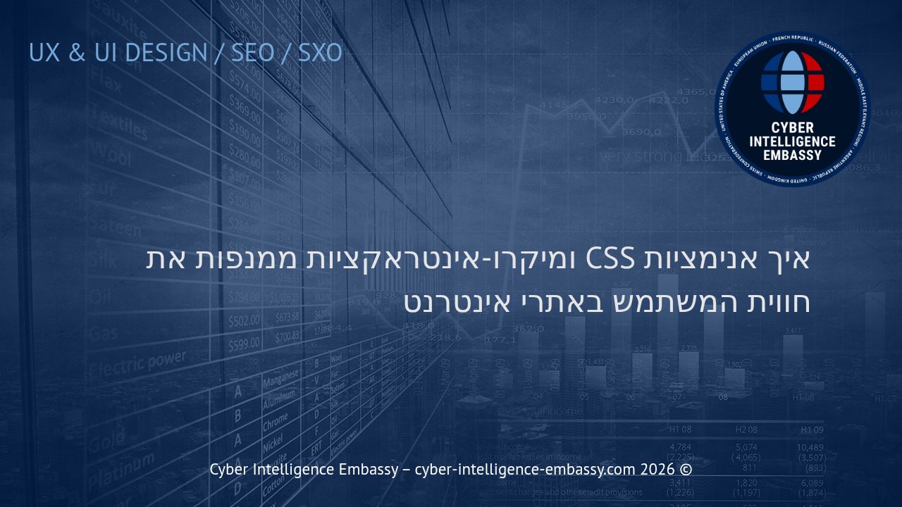 איך אנימציות CSS ומיקרו-אינטראקציות ממנפות את חווית המשתמש באתרי אינטרנט