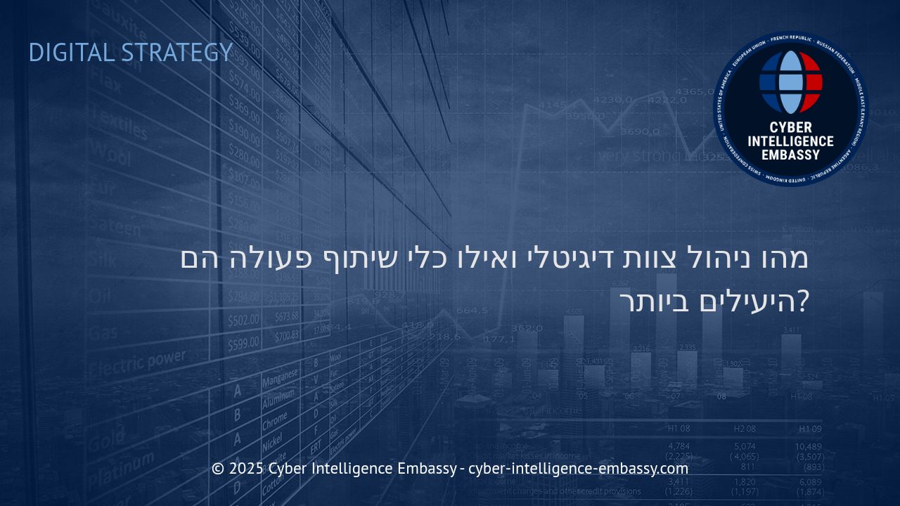 ניהול צוות דיגיטלי אפקטיבי: כלים ושיטות לשיתוף פעולה מוצלח בעידן המודרני