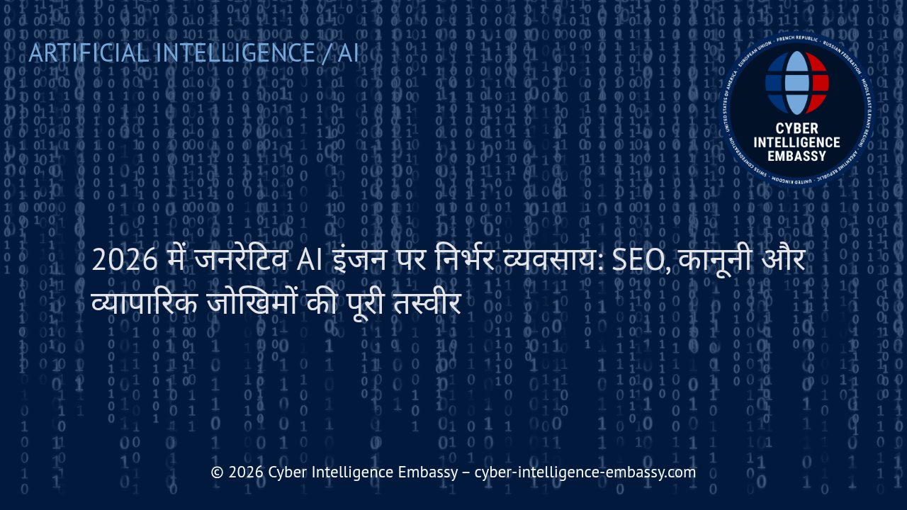 2026 में जनरेटिव AI इंजन पर निर्भर व्यवसाय: SEO, कानूनी और व्यापारिक जोखिमों की पूरी तस्वीर