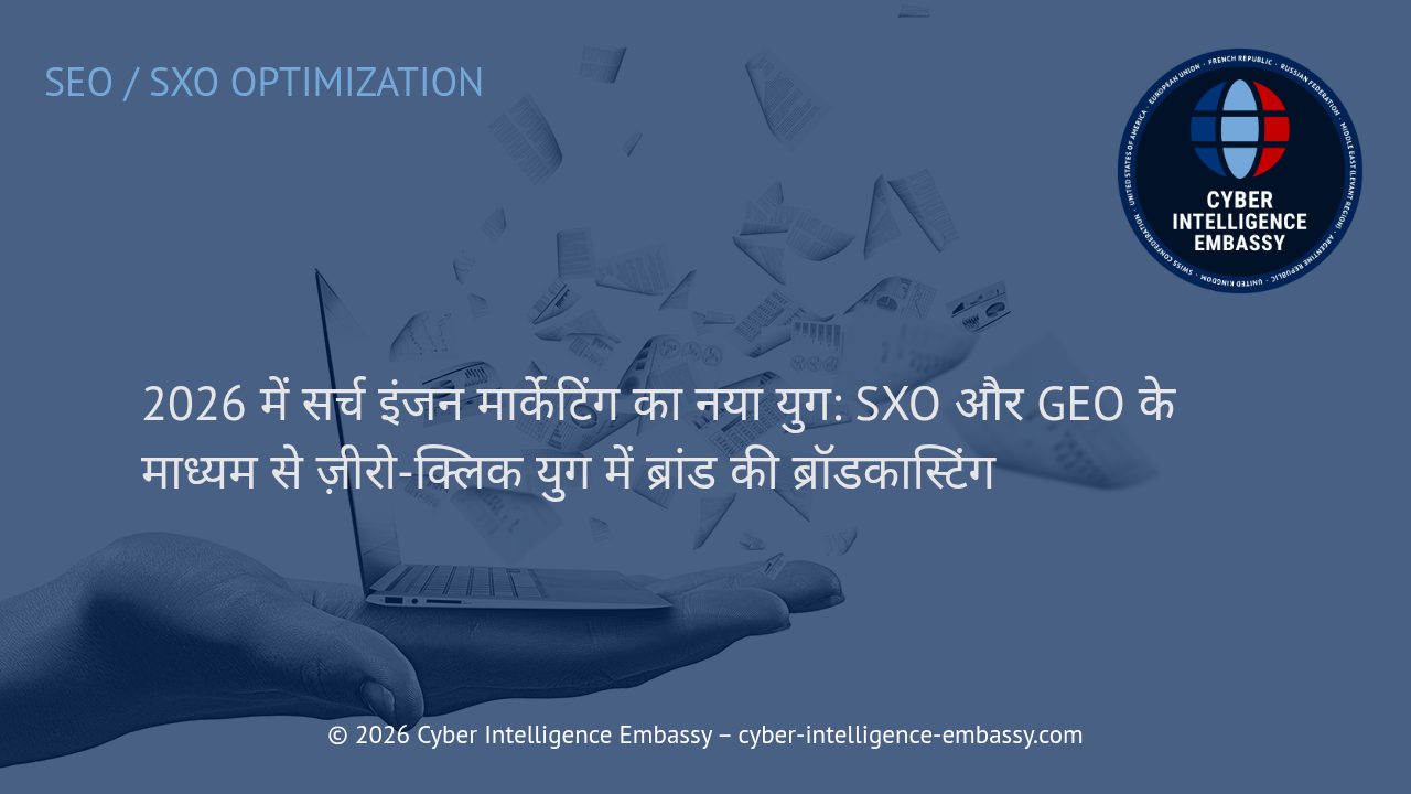2026 में सर्च इंजन मार्केटिंग का नया युग: SXO और GEO के माध्यम से ज़ीरो-क्लिक युग में ब्रांड की ब्रॉडकास्टिंग