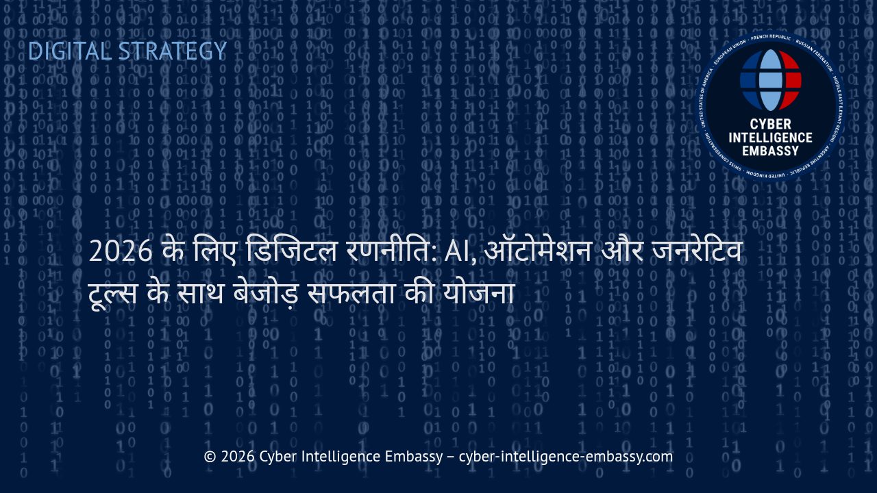 2026 के लिए डिजिटल रणनीति: AI, ऑटोमेशन और जनरेटिव टूल्स के साथ बेजोड़ सफलता की योजना