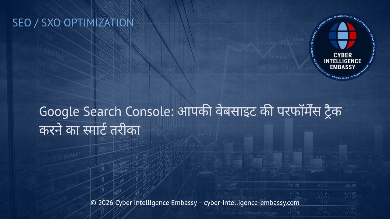 Google Search Console: आपकी वेबसाइट की परफॉर्मेंस ट्रैक करने का स्मार्ट तरीका