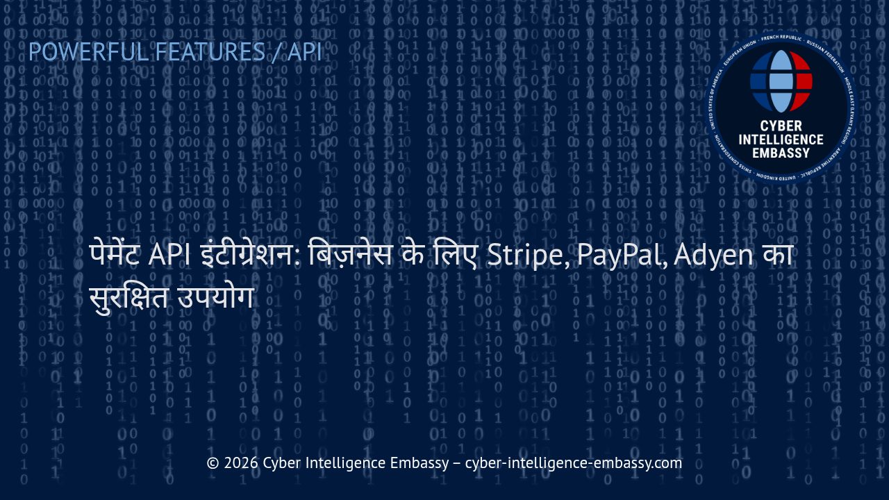 पेमेंट API इंटीग्रेशन: बिज़नेस के लिए Stripe, PayPal, Adyen का सुरक्षित उपयोग