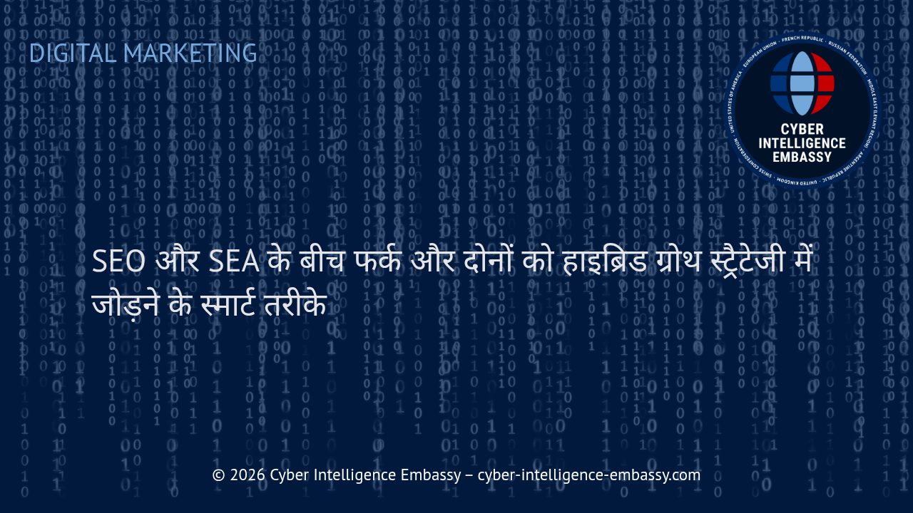 SEO और SEA के बीच फर्क और दोनों को हाइब्रिड ग्रोथ स्ट्रैटेजी में जोड़ने के स्मार्ट तरीके
