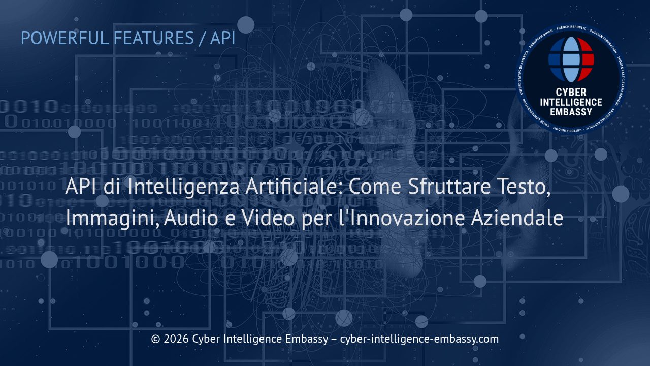 API di Intelligenza Artificiale: Come Sfruttare Testo, Immagini, Audio e Video per l'Innovazione Aziendale