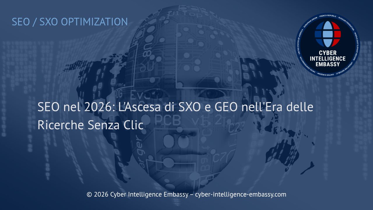 SEO nel 2026: L'Ascesa di SXO e GEO nell'Era delle Ricerche Senza Clic