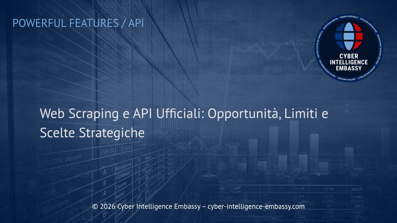 Web Scraping e API Ufficiali: Opportunità, Limiti e Scelte Strategiche