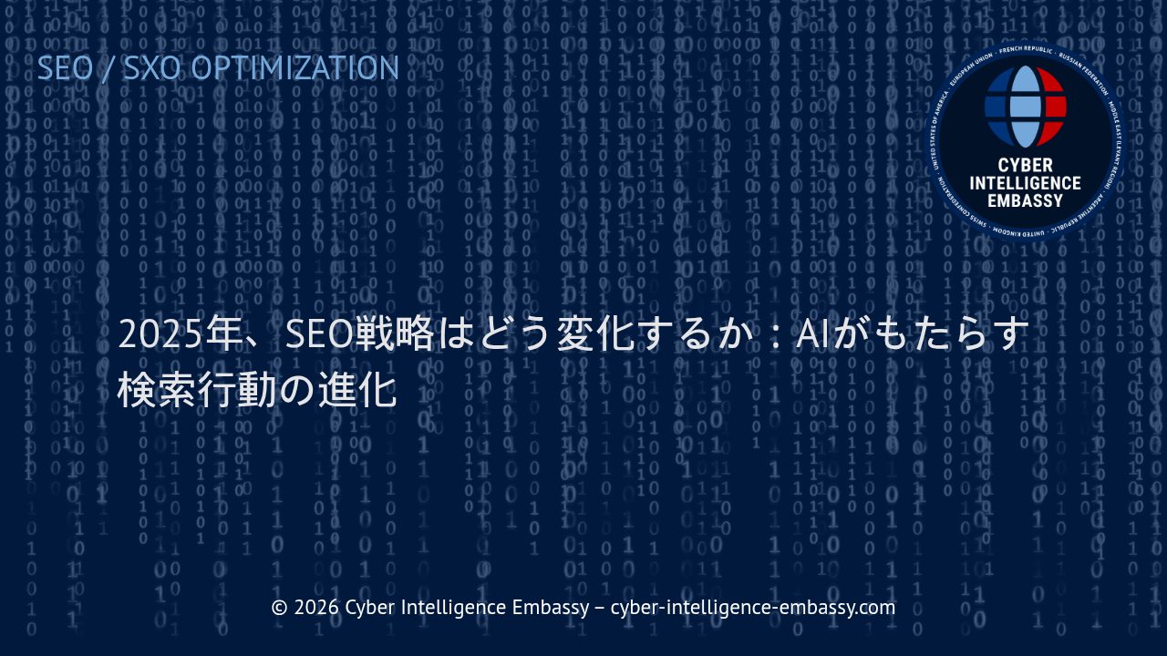 2025年、SEO戦略はどう変化するか：AIがもたらす検索行動の進化