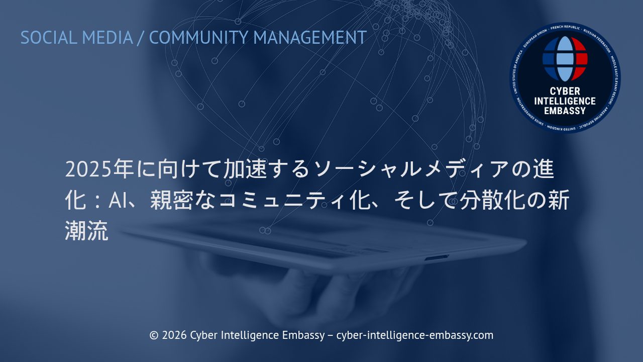 2025年に向けて加速するソーシャルメディアの進化：AI、親密なコミュニティ化、そして分散化の新潮流