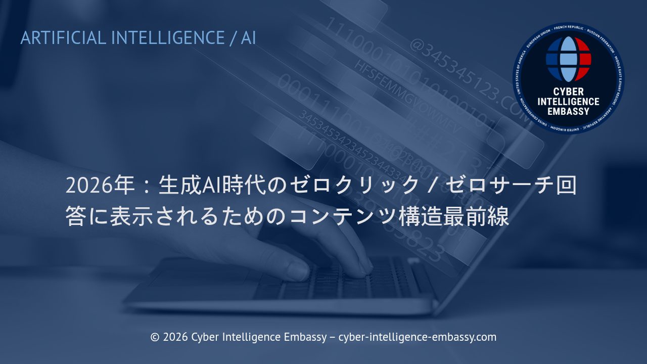 2026年：生成AI時代のゼロクリック／ゼロサーチ回答に表示されるためのコンテンツ構造最前線