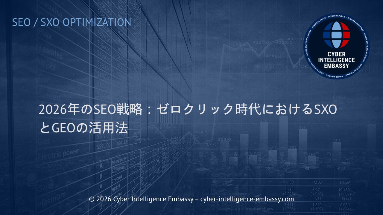 2026年のSEO戦略：ゼロクリック時代におけるSXOとGEOの活用法