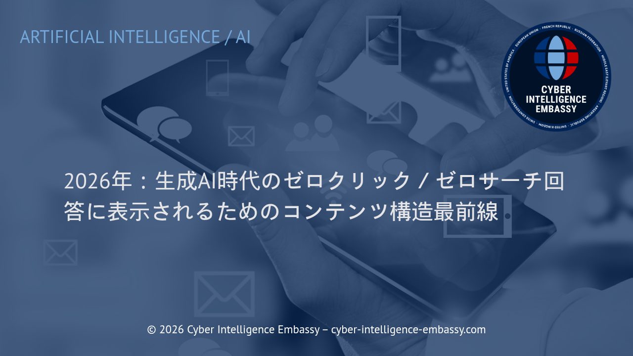 2026年：生成AI時代のゼロクリック／ゼロサーチ回答に表示されるためのコンテンツ構造最前線