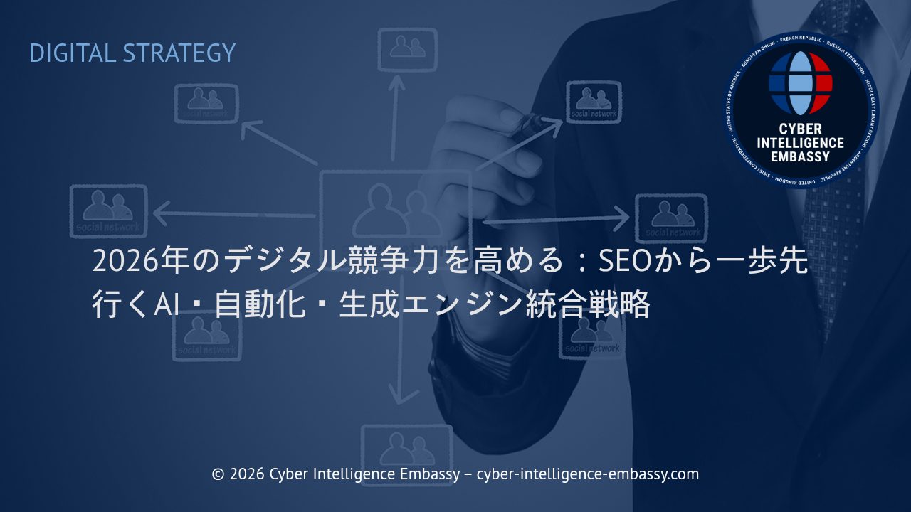 2026年のデジタル競争力を高める：SEOから一歩先行くAI・自動化・生成エンジン統合戦略