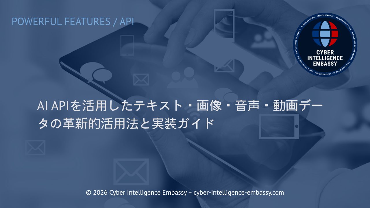 AI APIを活用したテキスト・画像・音声・動画データの革新的活用法と実装ガイド