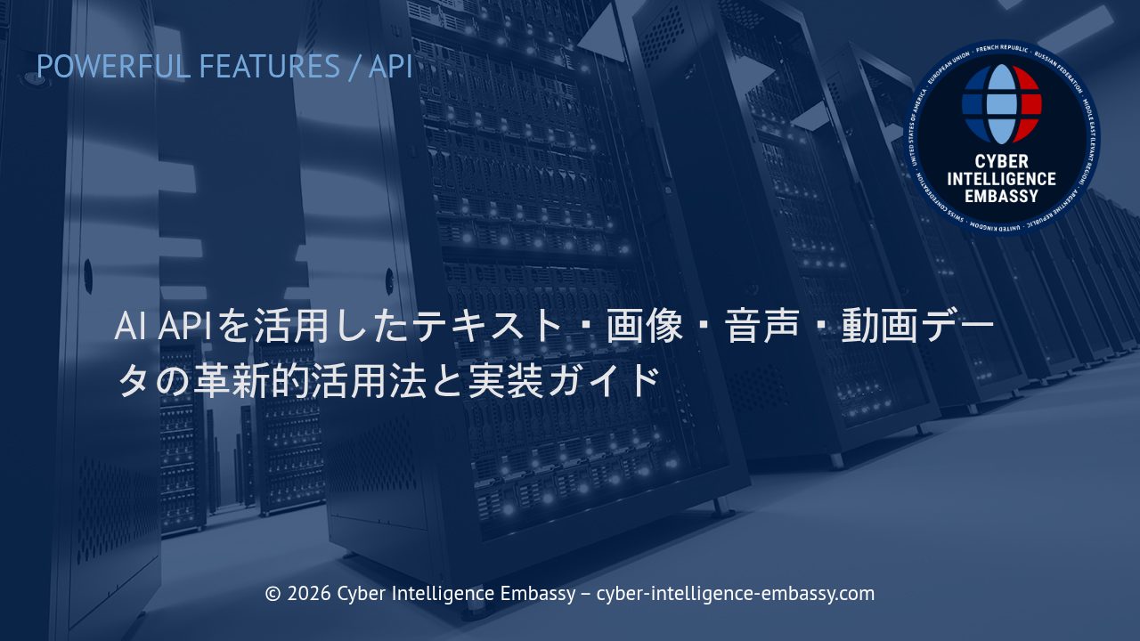 AI APIを活用したテキスト・画像・音声・動画データの革新的活用法と実装ガイド