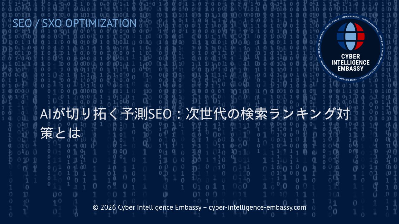 AIが切り拓く予測SEO：次世代の検索ランキング対策とは