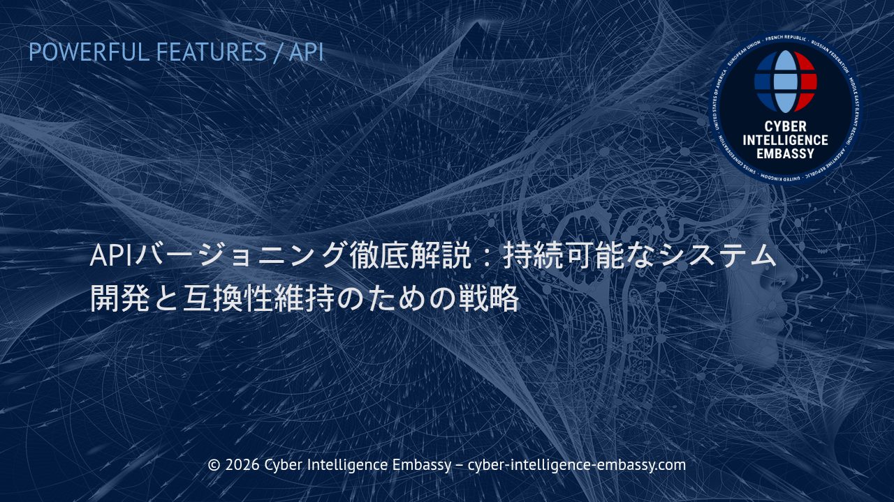 APIバージョニング徹底解説：持続可能なシステム開発と互換性維持のための戦略