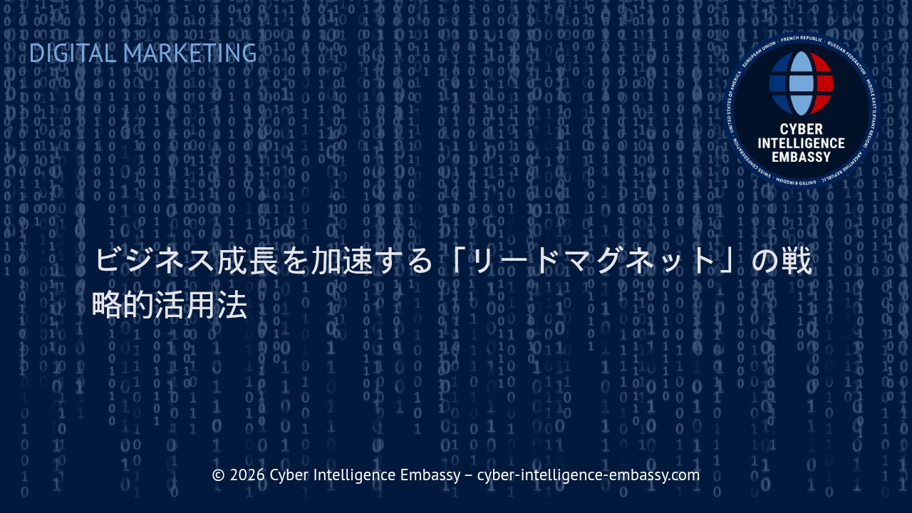ビジネス成長を加速する「リードマグネット」の戦略的活用法