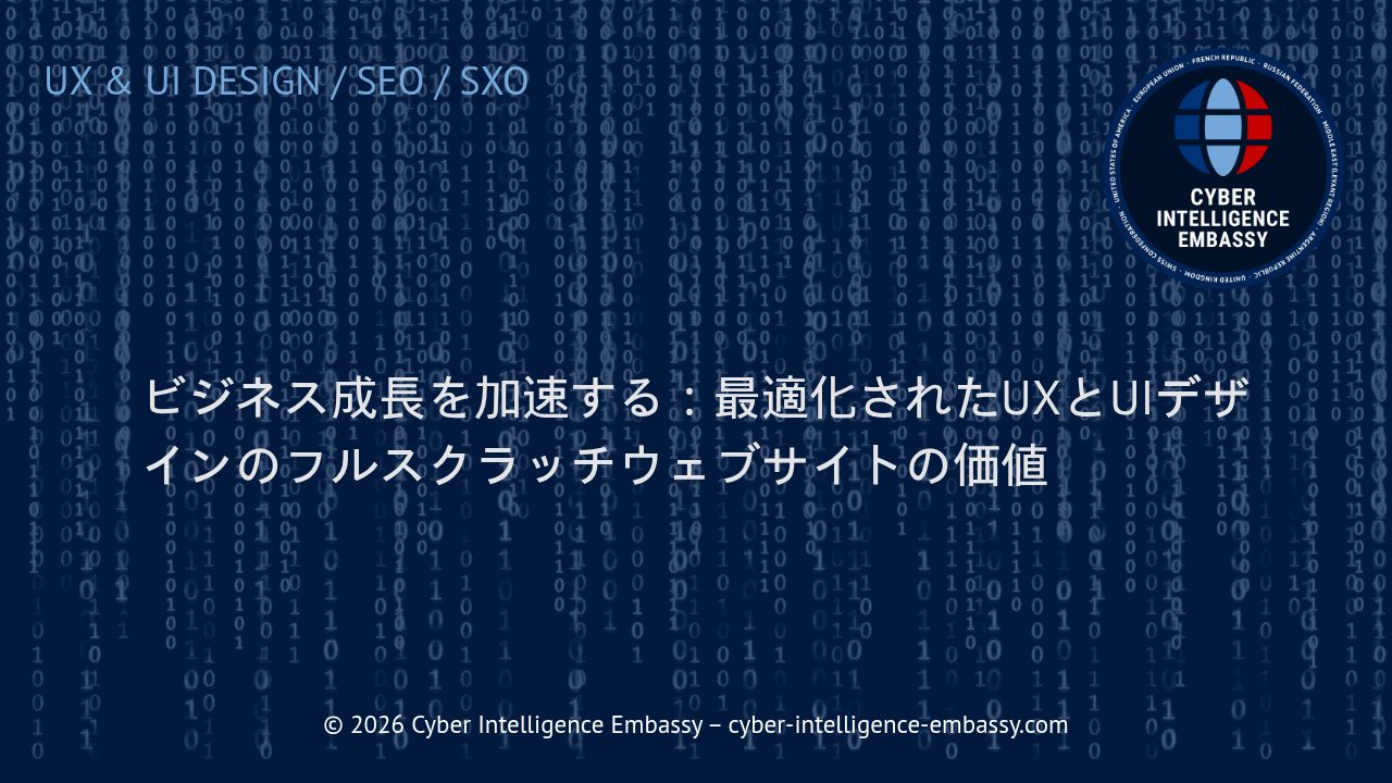 ビジネス成長を加速する：最適化されたUXとUIデザインのフルスクラッチウェブサイトの価値