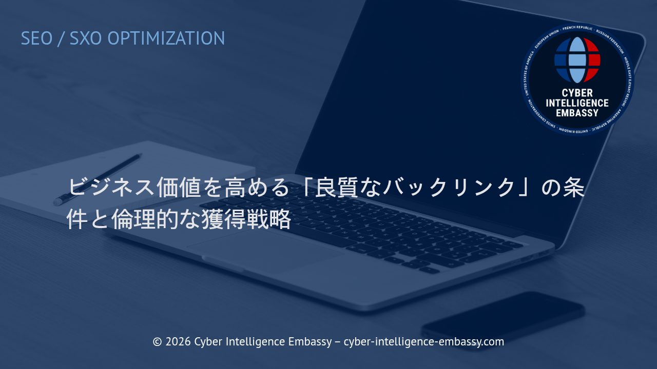 ビジネス価値を高める「良質なバックリンク」の条件と倫理的な獲得戦略