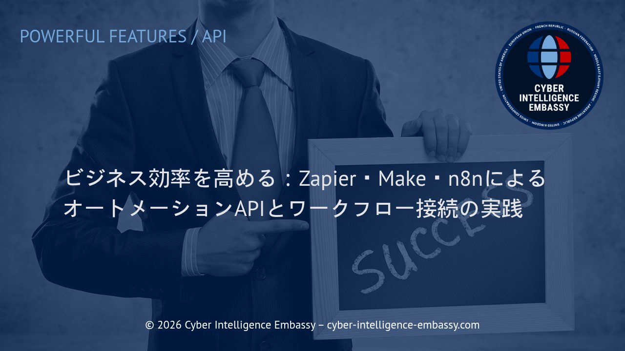ビジネス効率を高める：Zapier・Make・n8nによるオートメーションAPIとワークフロー接続の実践