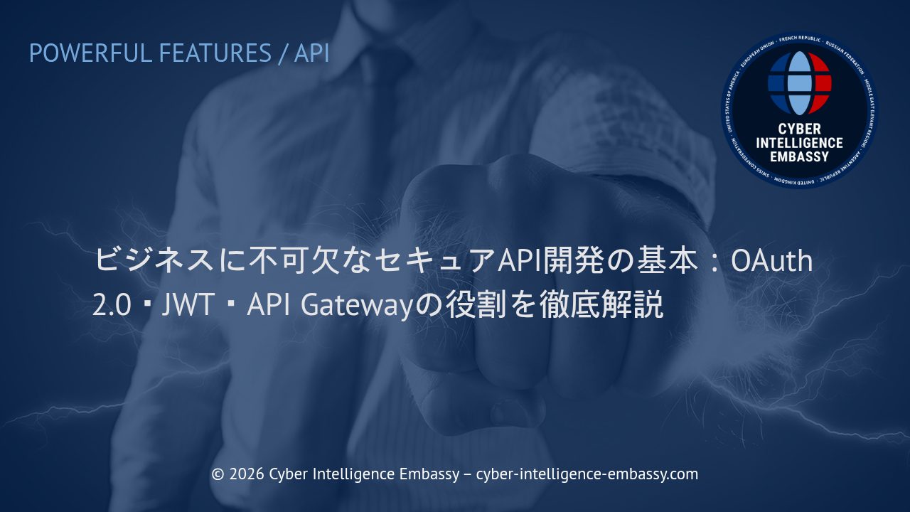 ビジネスに不可欠なセキュアAPI開発の基本：OAuth 2.0・JWT・API Gatewayの役割を徹底解説