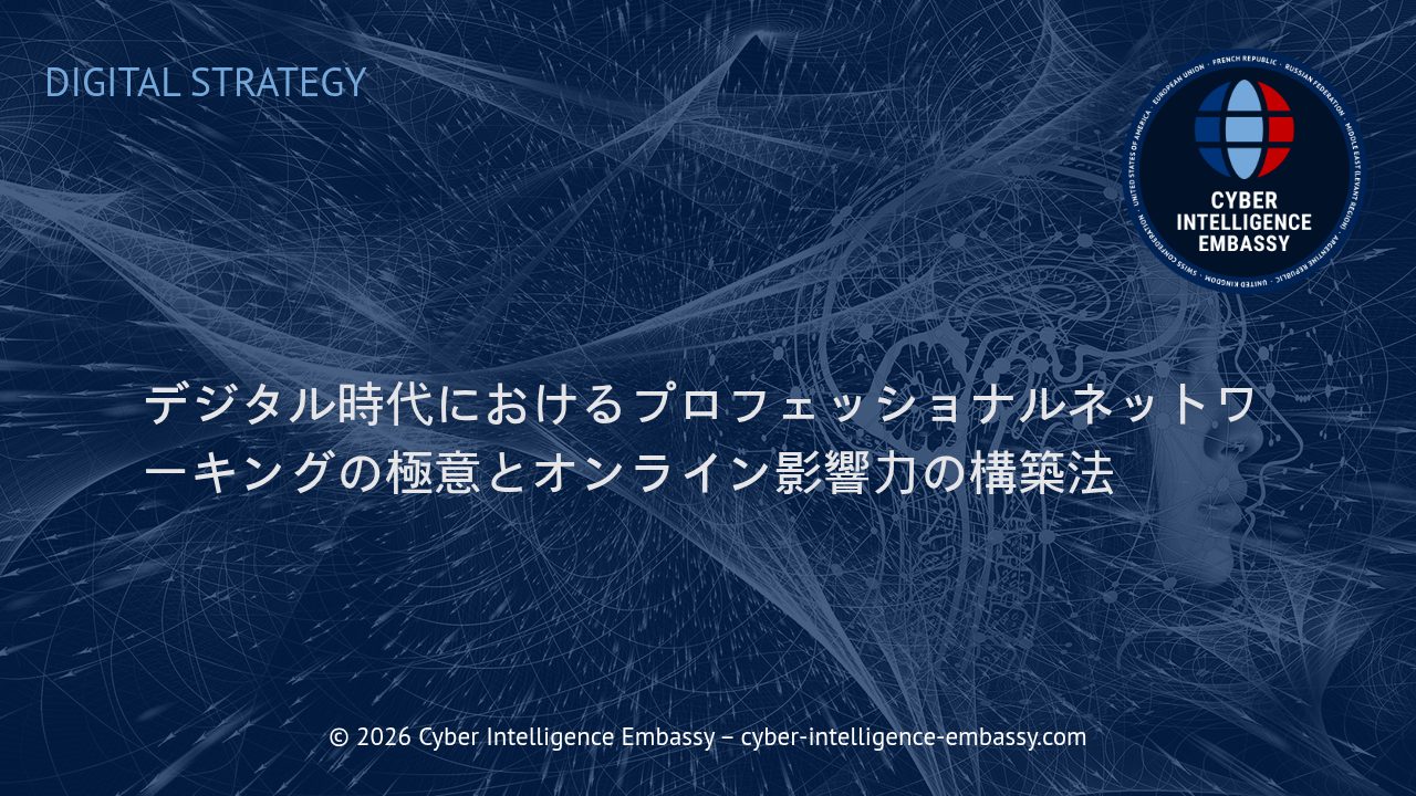 デジタル時代におけるプロフェッショナルネットワーキングの極意とオンライン影響力の構築法