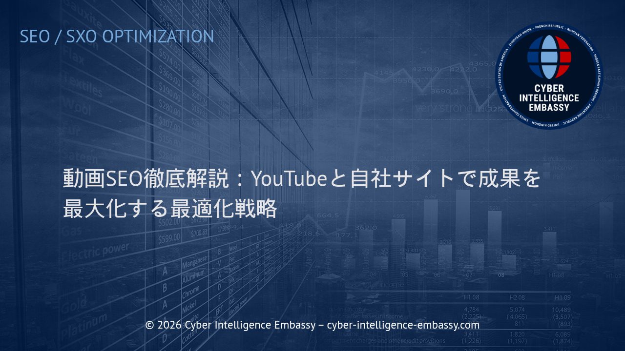 動画SEO徹底解説：YouTubeと自社サイトで成果を最大化する最適化戦略