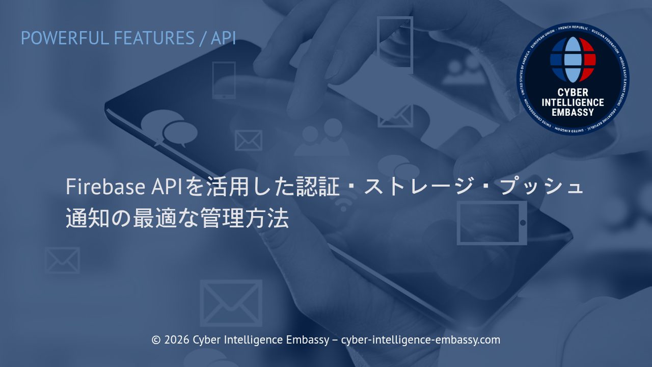 Firebase APIを活用した認証・ストレージ・プッシュ通知の最適な管理方法