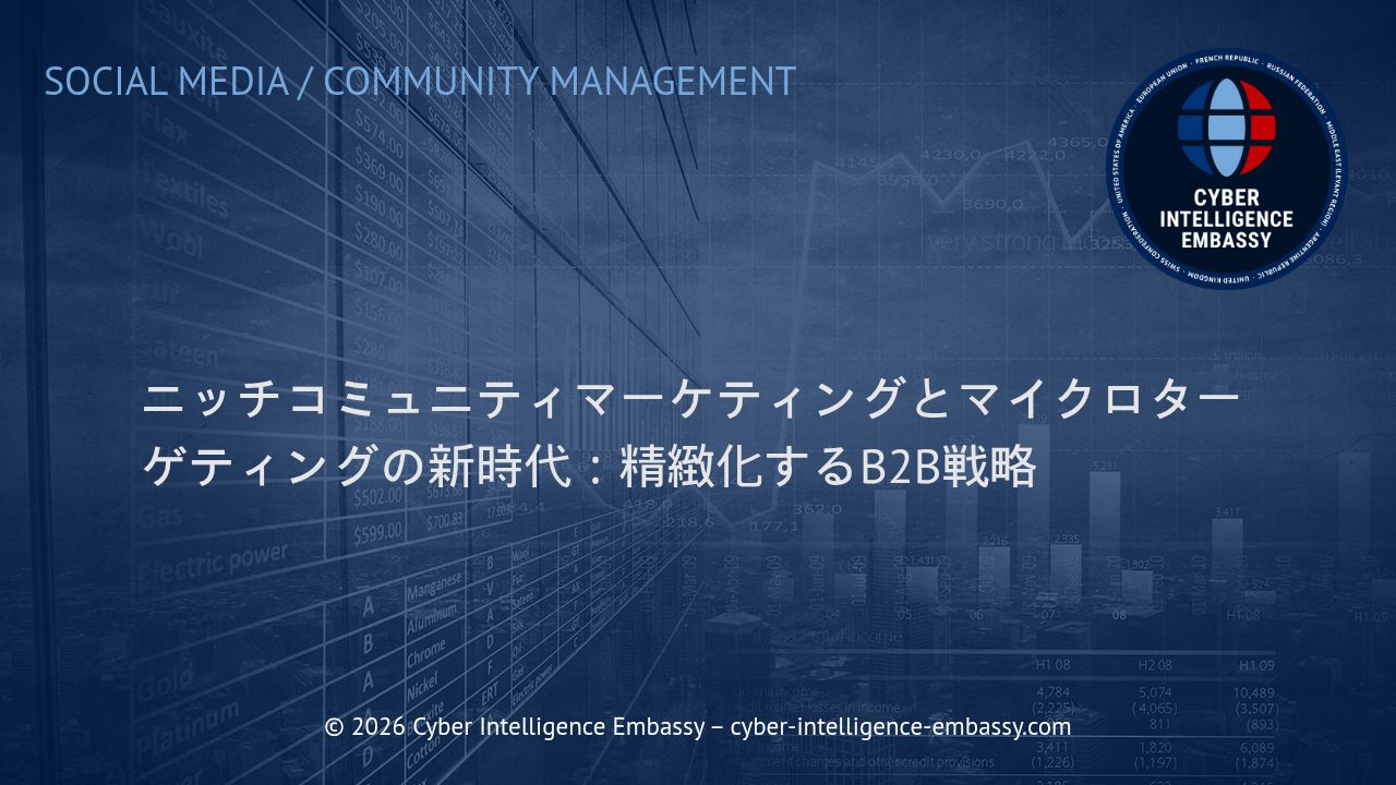 ニッチコミュニティマーケティングとマイクロターゲティングの新時代：精緻化するB2B戦略