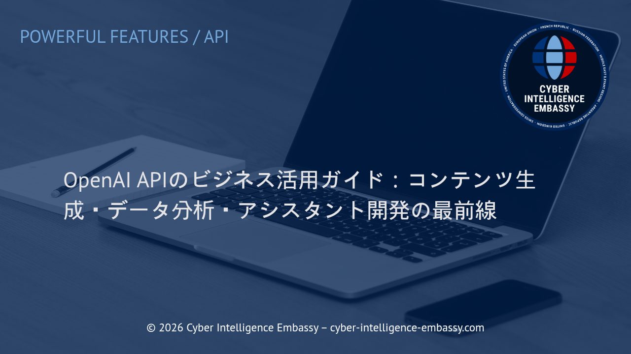 OpenAI APIのビジネス活用ガイド：コンテンツ生成・データ分析・アシスタント開発の最前線