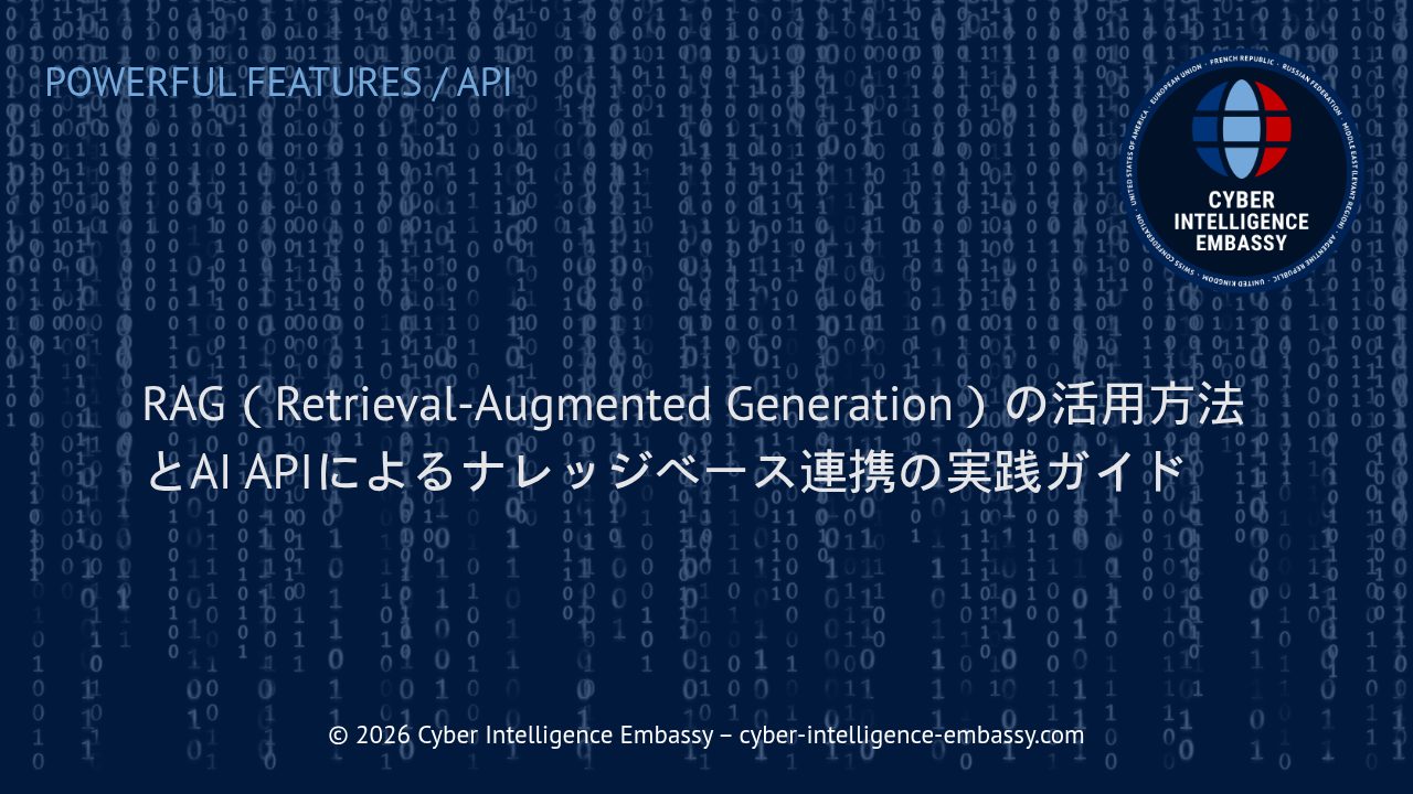 RAG（Retrieval-Augmented Generation）の活用方法とAI APIによるナレッジベース連携の実践ガイド