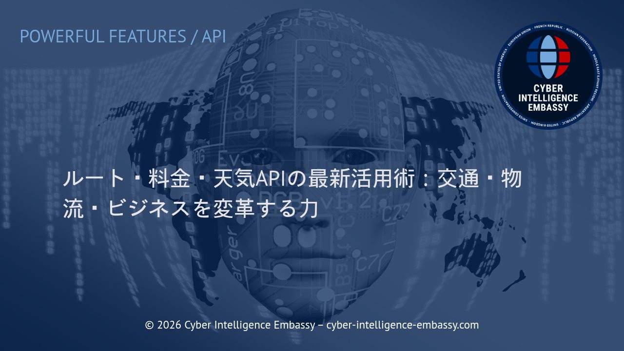 ルート・料金・天気APIの最新活用術：交通・物流・ビジネスを変革する力