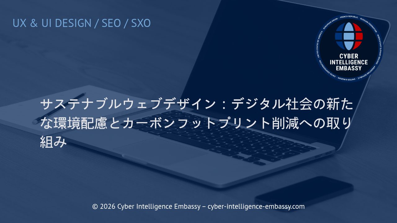 サステナブルウェブデザイン：デジタル社会の新たな環境配慮とカーボンフットプリント削減への取り組み