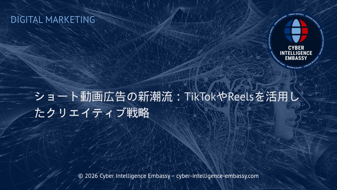ショート動画広告の新潮流：TikTokやReelsを活用したクリエイティブ戦略