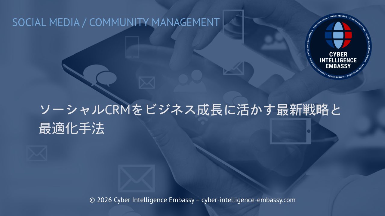 ソーシャルCRMをビジネス成長に活かす最新戦略と最適化手法