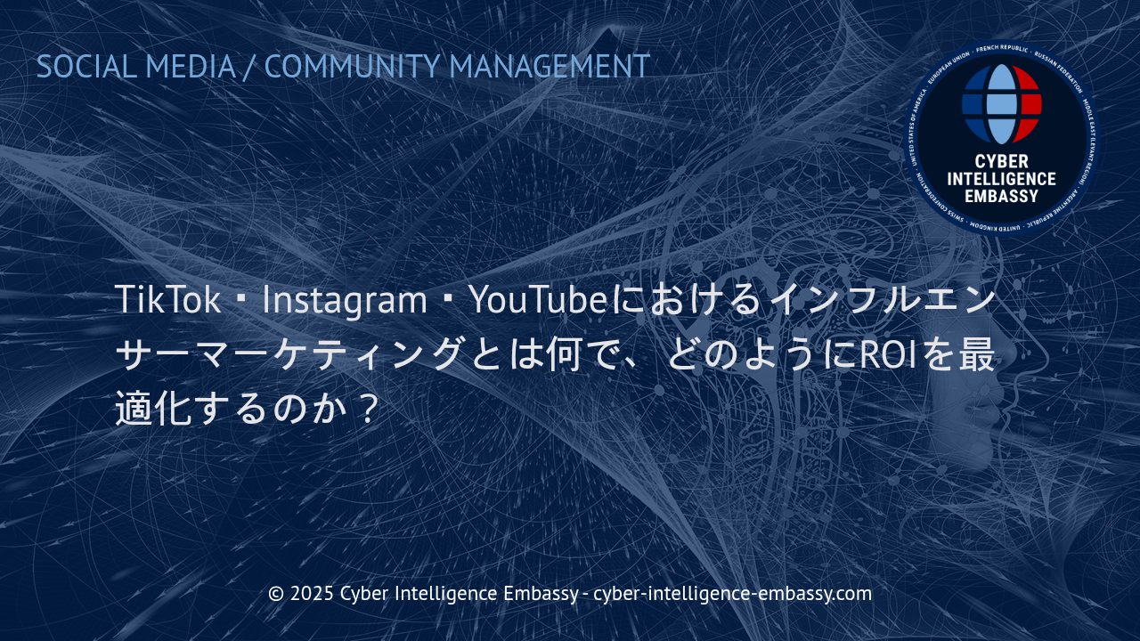 インフルエンサーマーケティングのROIを最大化する：TikTok・Instagram・YouTube活用戦略