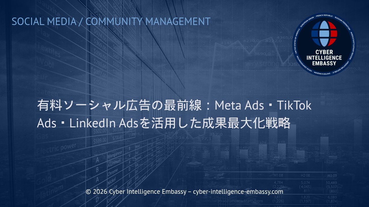 有料ソーシャル広告の最前線：Meta Ads・TikTok Ads・LinkedIn Adsを活用した成果最大化戦略