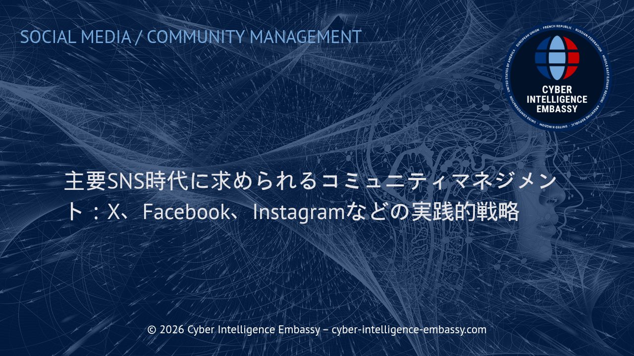 主要SNS時代に求められるコミュニティマネジメント：X、Facebook、Instagramなどの実践的戦略