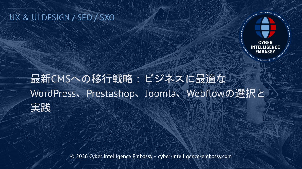 最新CMSへの移行戦略：ビジネスに最適なWordPress、Prestashop、Joomla、Webflowの選択と実践
