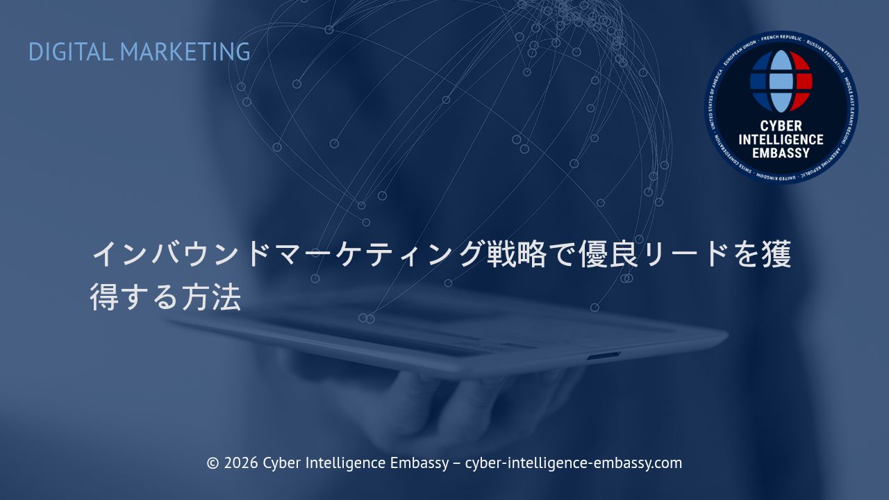 インバウンドマーケティング戦略で優良リードを獲得する方法