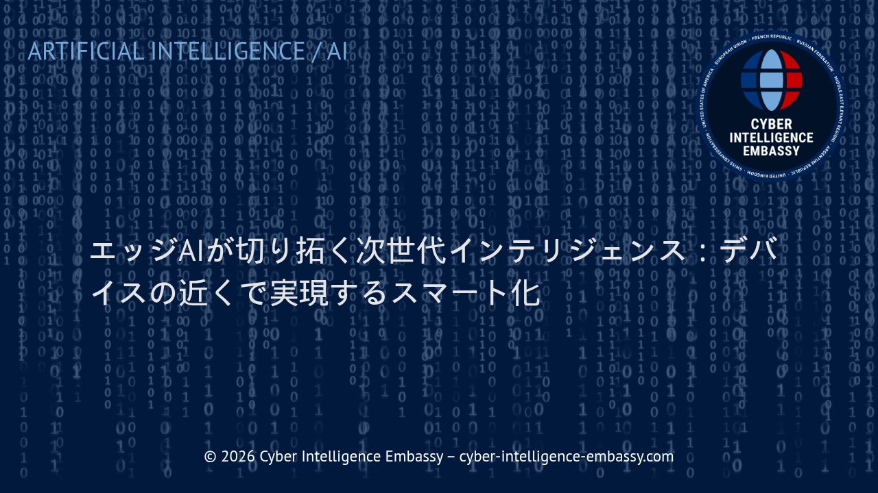 エッジAIが切り拓く次世代インテリジェンス：デバイスの近くで実現するスマート化