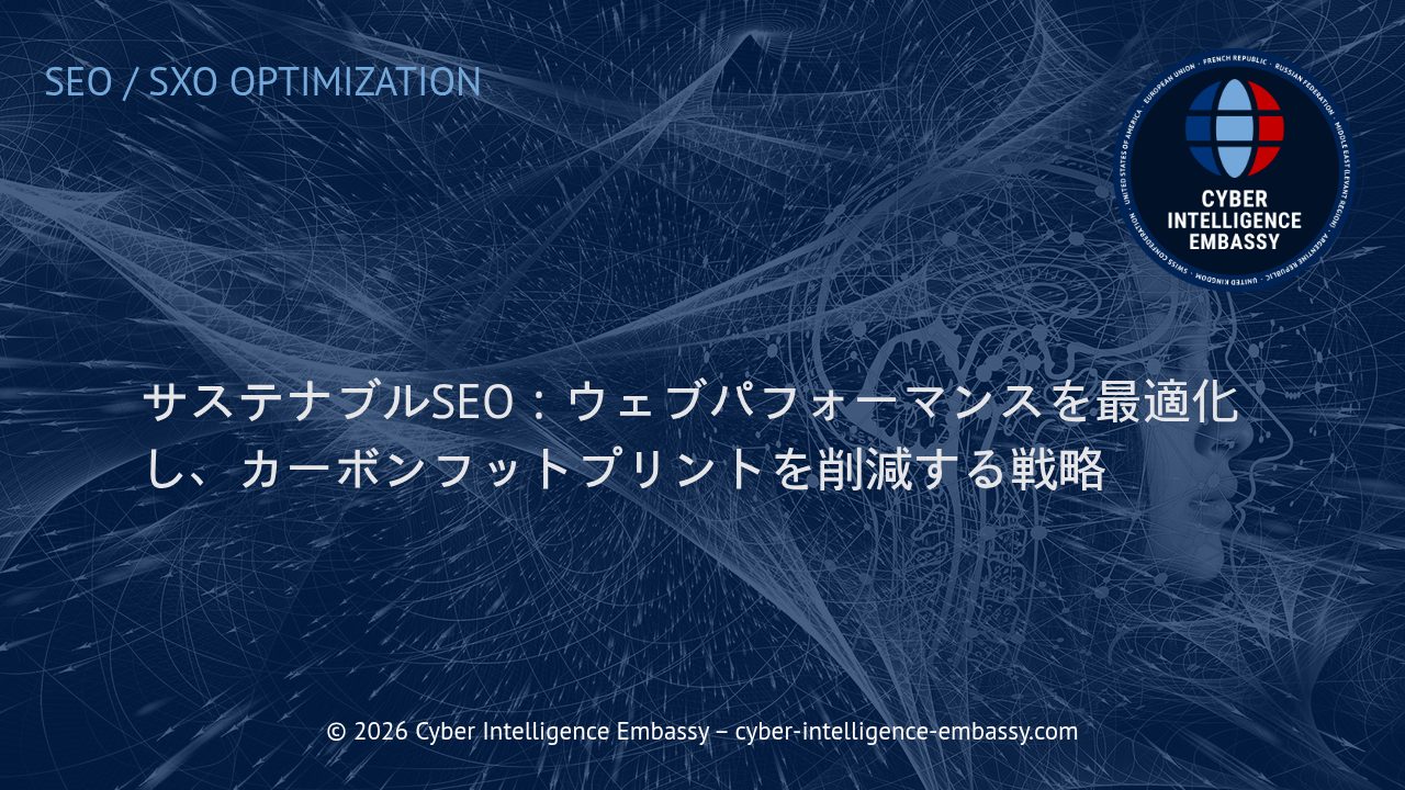 サステナブルSEO：ウェブパフォーマンスを最適化し、カーボンフットプリントを削減する戦略