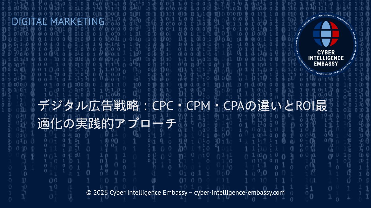 デジタル広告戦略：CPC・CPM・CPAの違いとROI最適化の実践的アプローチ